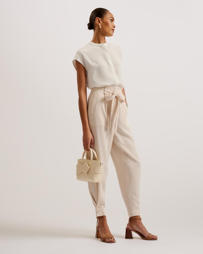 Sac en Cuir Ted Baker Mini Knot Bow Faux Blanche Femme | JLN-20050377